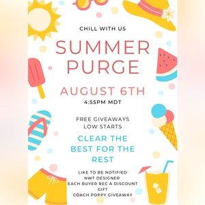 Summer Purge~ Low Starts~ Don’t Miss ~ Like to be Notifed